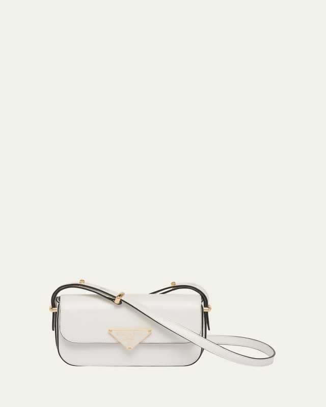 Triangle Flap Leather Shoulder Bag